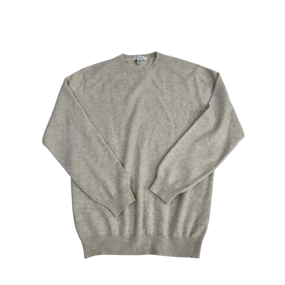 Turnbury Mens Oatmeal Beige 100% Cashmere Crewneck Sweater Size Small - Picture 1 of 8